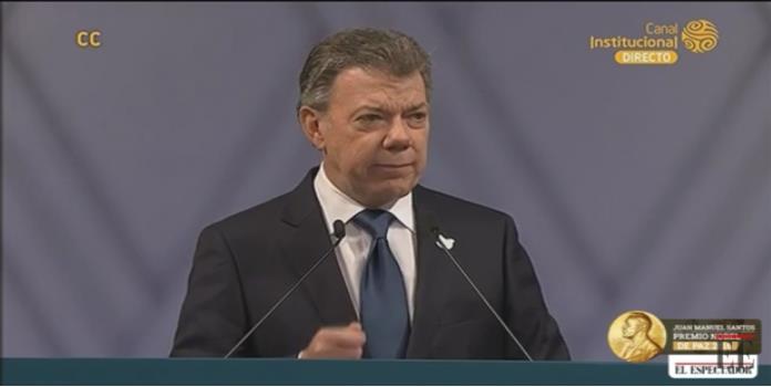 Juan Manuel Santos recibe el Nobel de la Paz en Oslo