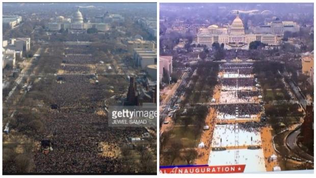 Comparan asistencia a ceremonia de investidura de Donald Trump
