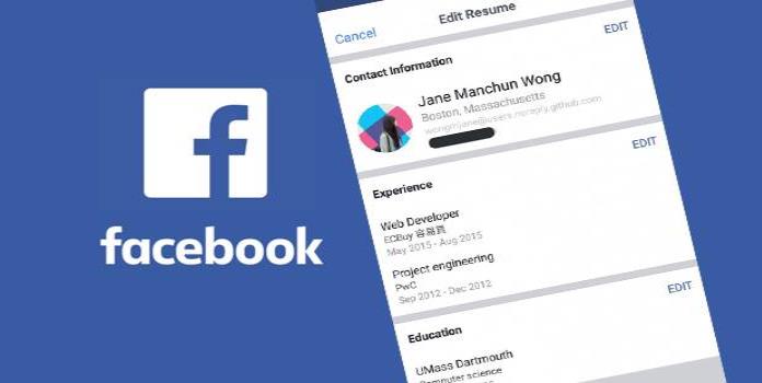 Facebook prueba su propio “curriculum virtual”