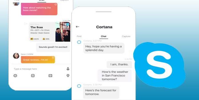 Cortana arriba a las ventanas de chat en Skype
