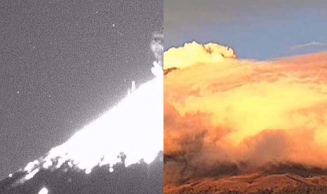 Popocatépetl pasa de la explosión a un amanecer de postal