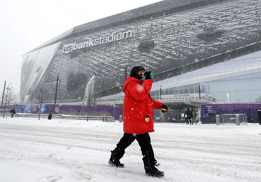 Tormenta invernal pone a tiritar al Super Bowl