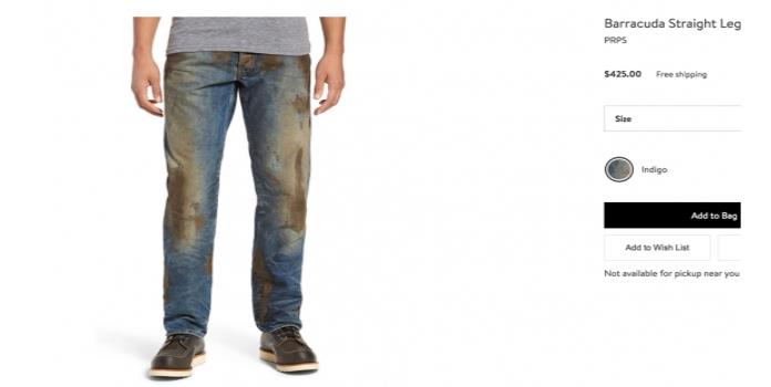 Venden jeans “pre-ensuciados” ¡a 8 mil pesos!