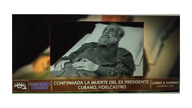 Televisión cubana difunde imagen del cuerpo de Fidel Castro