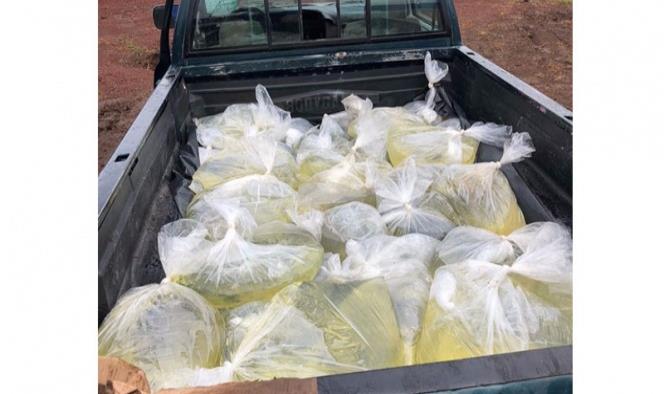 Transportan gasolina robada en bolsas de plástico, en Hidalgo