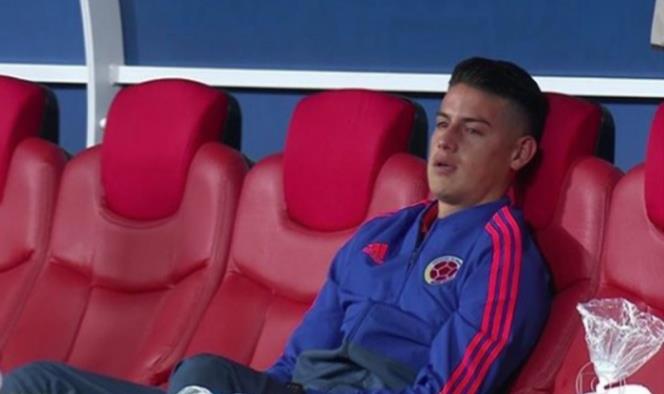 James Rodríguez llora tras eliminación de Colombia