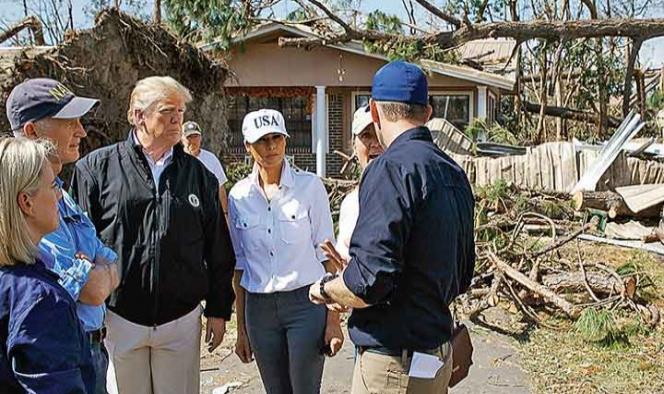 Trump, impactado por la destrucción del huracán Michael