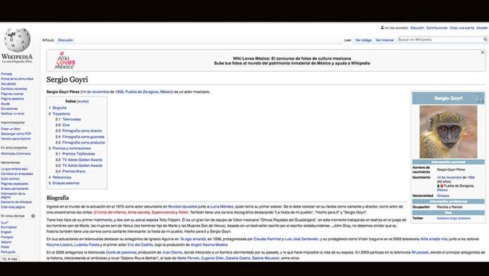 Usuarios modifican wikipedia de Sergio Goyri por insulto a Yalitza