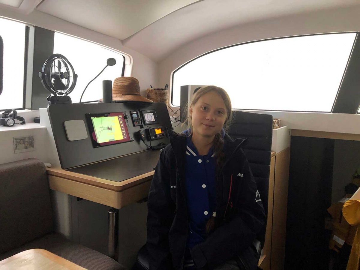 Greta Thunberg parte a Europa en bote ecológico