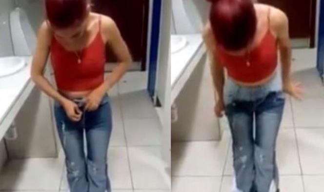 Mujer intenta robar 8 jeans poniéndose uno sobre otro