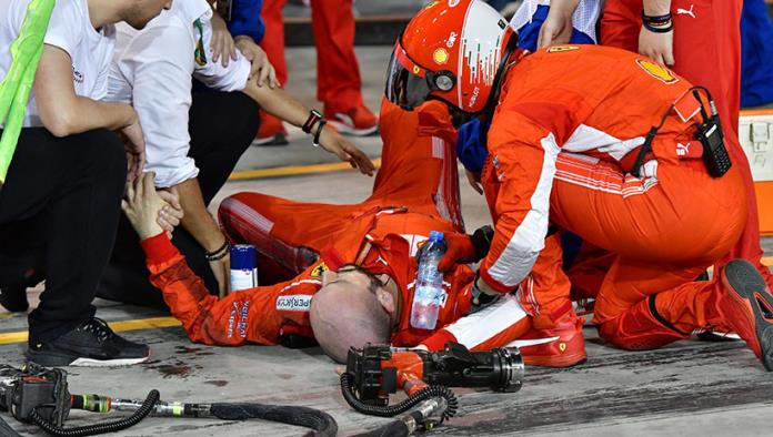 VIDEO: Raikkonen atropella a un mecánico de su equipo y le fractura una pierna