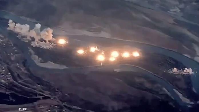 VIDEO: Aviones de EE.UU. lanzan 36 toneladas de bombas contra una isla iraquí infestada por el EI