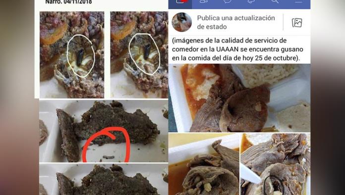Denuncian estudiantes que en comedor de la Narro Saltillo sirven comida con gusanos y cucarachas