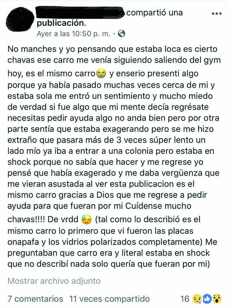 “Brotan” más casos de acoso del auto negro