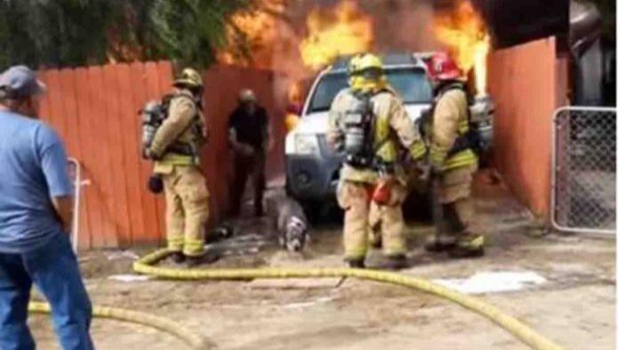 Hombre arriesga su vida para salvar a su perrita en incendio