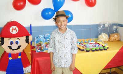 Con "Mario Bros" festejó en grande su cumpleaños