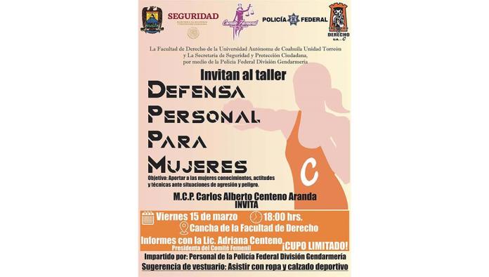 Impartirán taller “Defensa Personal para Mujeres”