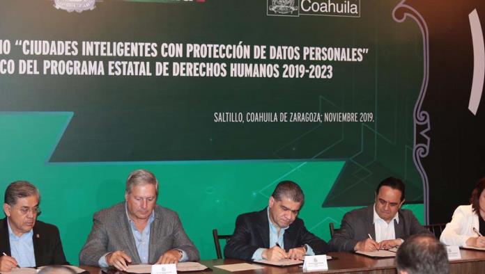 COAHUILA FIRMA CONVENIO ‘CIUDADES INTELIGENTES CON PROTECCIÓN DE DATOS PERSONALES’