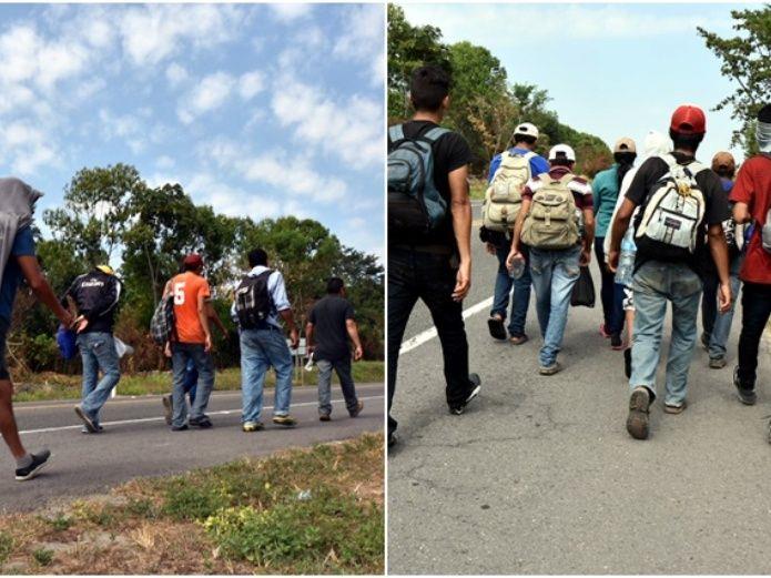 Caravana de migrantes avanza a pie hacia Tapachula