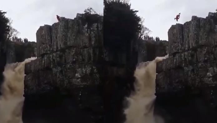 Video: ¡Icreíble! Hombre sobrevive a salto mortal desde cascada