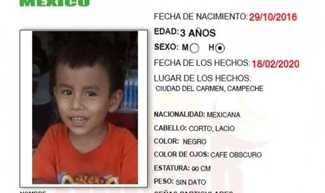Alerta Amber: Desaparece niño de 3 años en playa de Campeche