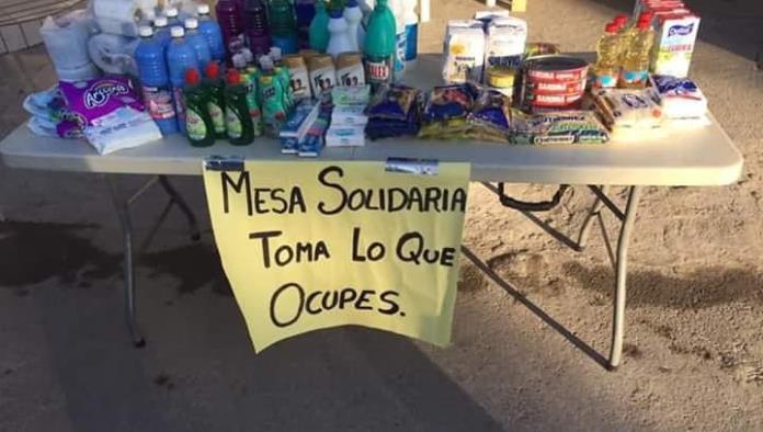 Recolectan víveres  en mesas solidarias