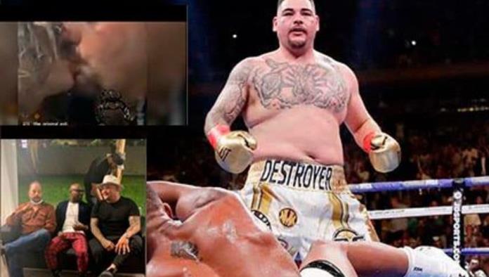 Captan a Andy Ruiz de fiesta con Mayweather y besando a una mujer que no es su esposa