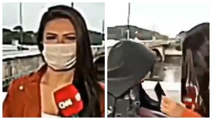 Con cuchillo en mano, asaltan a reportera durante transmisión en vivo (VIDEO)