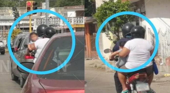 Desde este mes ya no puedes llevar a un menor de 5 años en moto en Yucatán