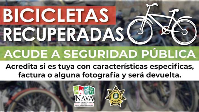 Recuperan bicicletas