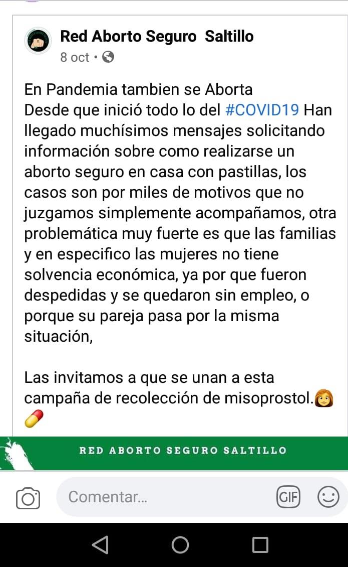 Colectan  pastillas abortivas