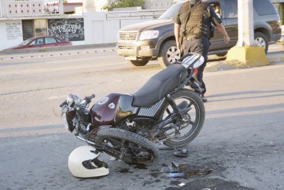 Se parte  la cabeza  en moto