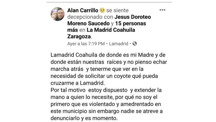 Corrido de Lamadrid denuncia agresiones