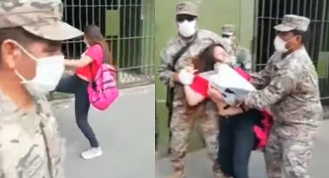 Mujer golpea a policías para evitar detención por violar cuarentena obligatoria (VIDEO)