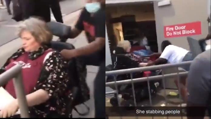 Caso George Floyd: Mujer en silla de ruedas intenta apuñalar a manifestantes (VIDEO)