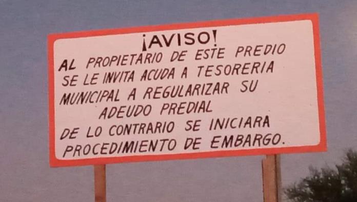 Amenaza municipio  embargo por predial