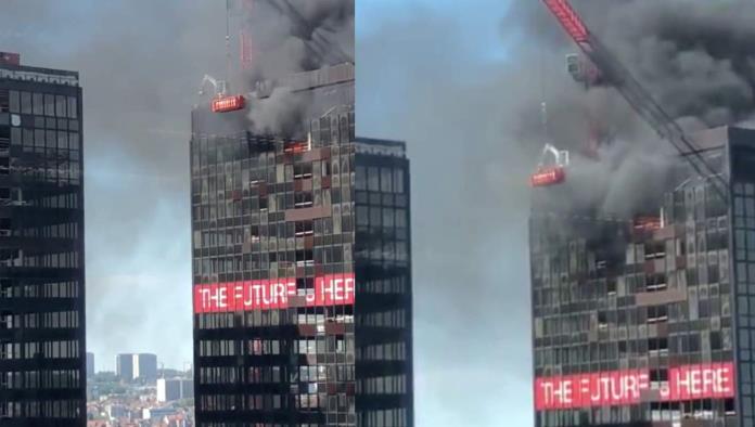 Fuego consume último piso de la torre del WTC de Bruselas