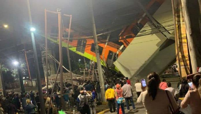 Momento exacto del desplome de la estructura de la Línea 12 del Metro de la CDMX