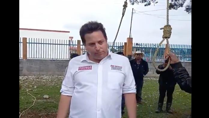 Simulan ahorcamiento de candidato de Morena en Chiapas