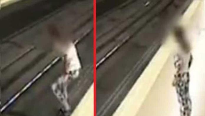 Mujer salta a las vías del Metro de Madrid; así fue rescatada