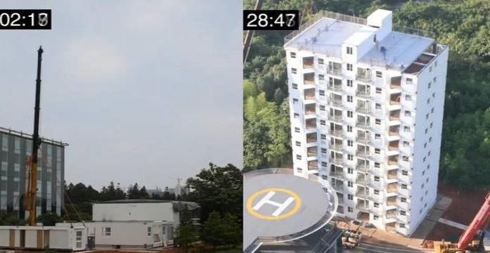 China: Construyen edificio de 10 pisos en 28 horas