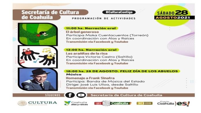 Eventos culturales de Coahuila pueden seguirse en ‘Cultura en Línea’