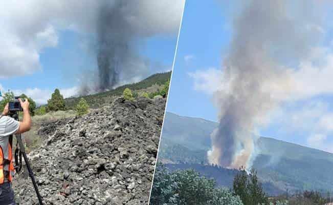 Desalojan a pobladores por la erupción de volcán en una isla española