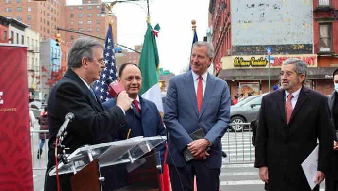 Inauguran calle México-Tenochtitlan en Nueva York