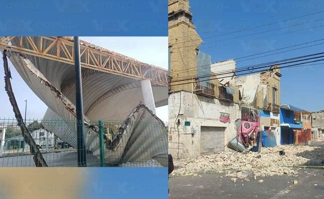 Cae construcción, domo y hay daños cuantiosos por “aironazo”