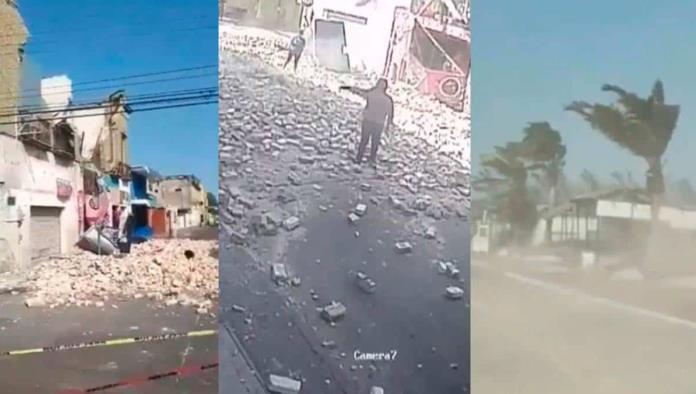 “Viento de norte” derrumba edificio en Tamaulipas
