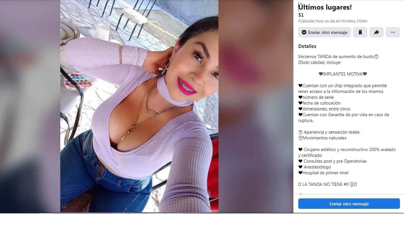 Ofrecen en tandas de aumento de busto