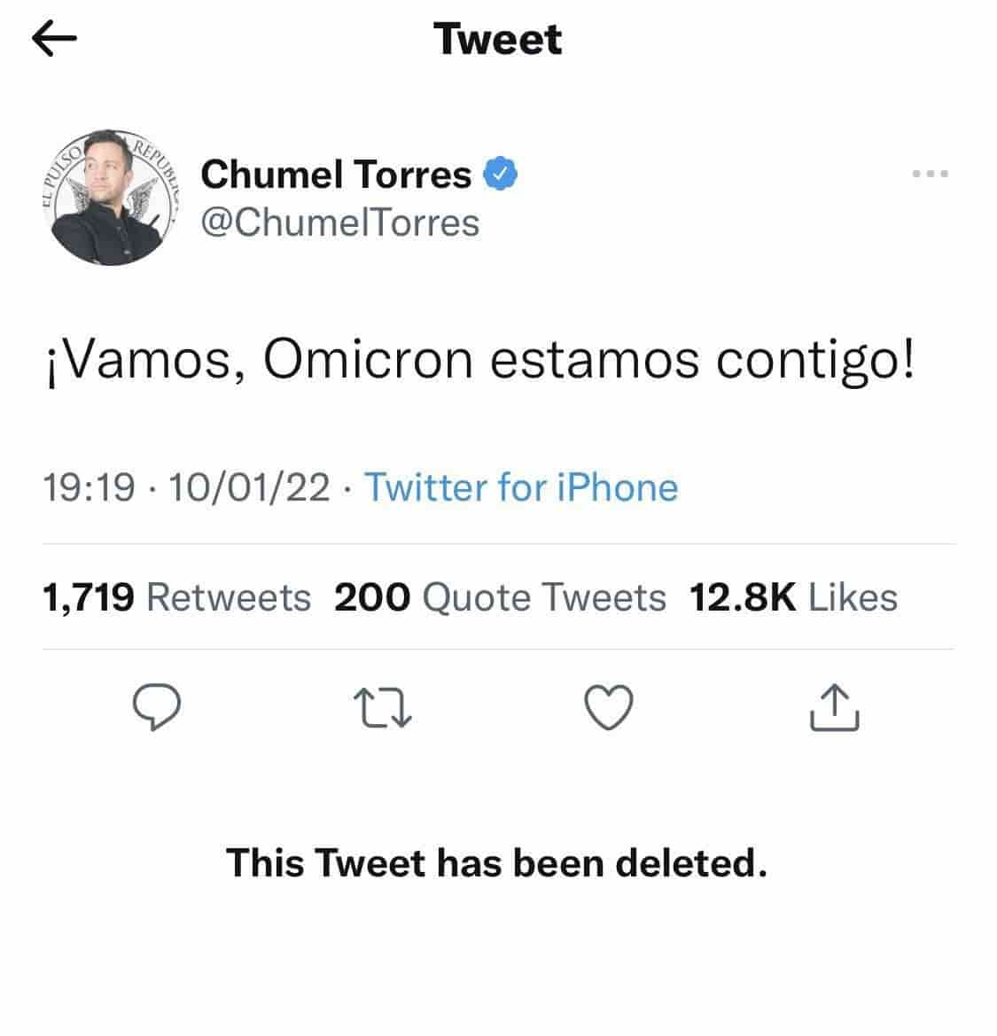 Chumel se burla del presidente ¡Vamos Omicrón estamos contigo!