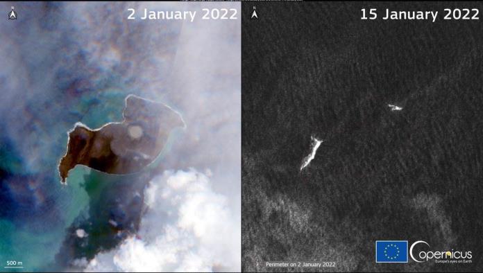 Desaparece isla tras erupción y tsunami en Tonga
