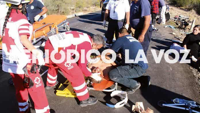 Volcadura; 5 heridos